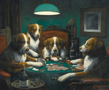 Animal Painting - Perros Jugando Al Póquer Cassius Marcellus Coolidge